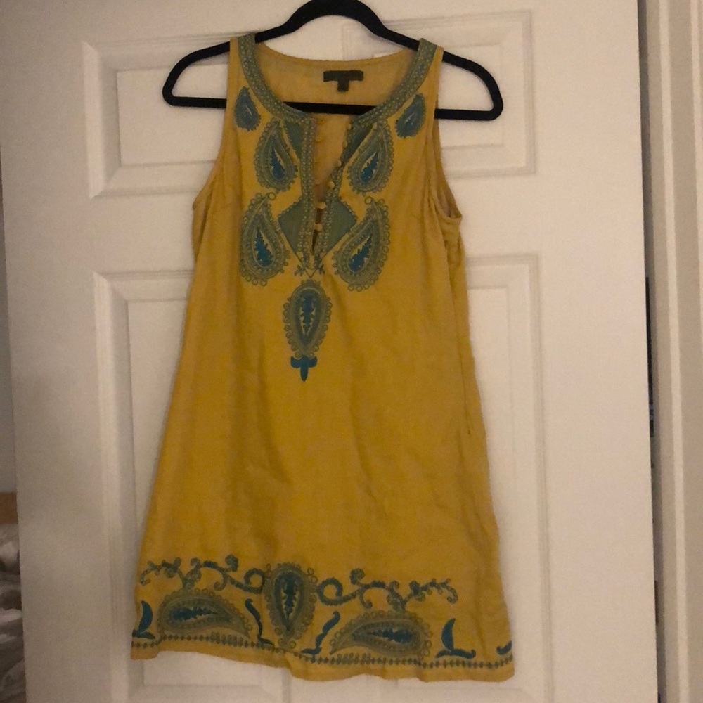 Gold dress with blue detailing